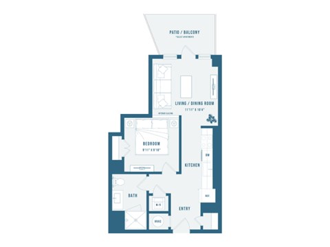 A blueprint of a house with labeled rooms such as "BATH" and "KITCHEN".